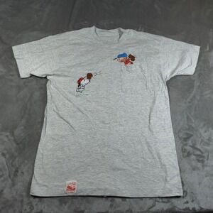 Vintage Peanuts Snoopy Shirt Mens XL Gray Embroidered Baseball Charlie Brown 80s